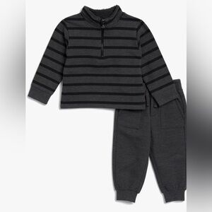 Splendid baby-boys Stripe Half Zip Long Sleeve Set